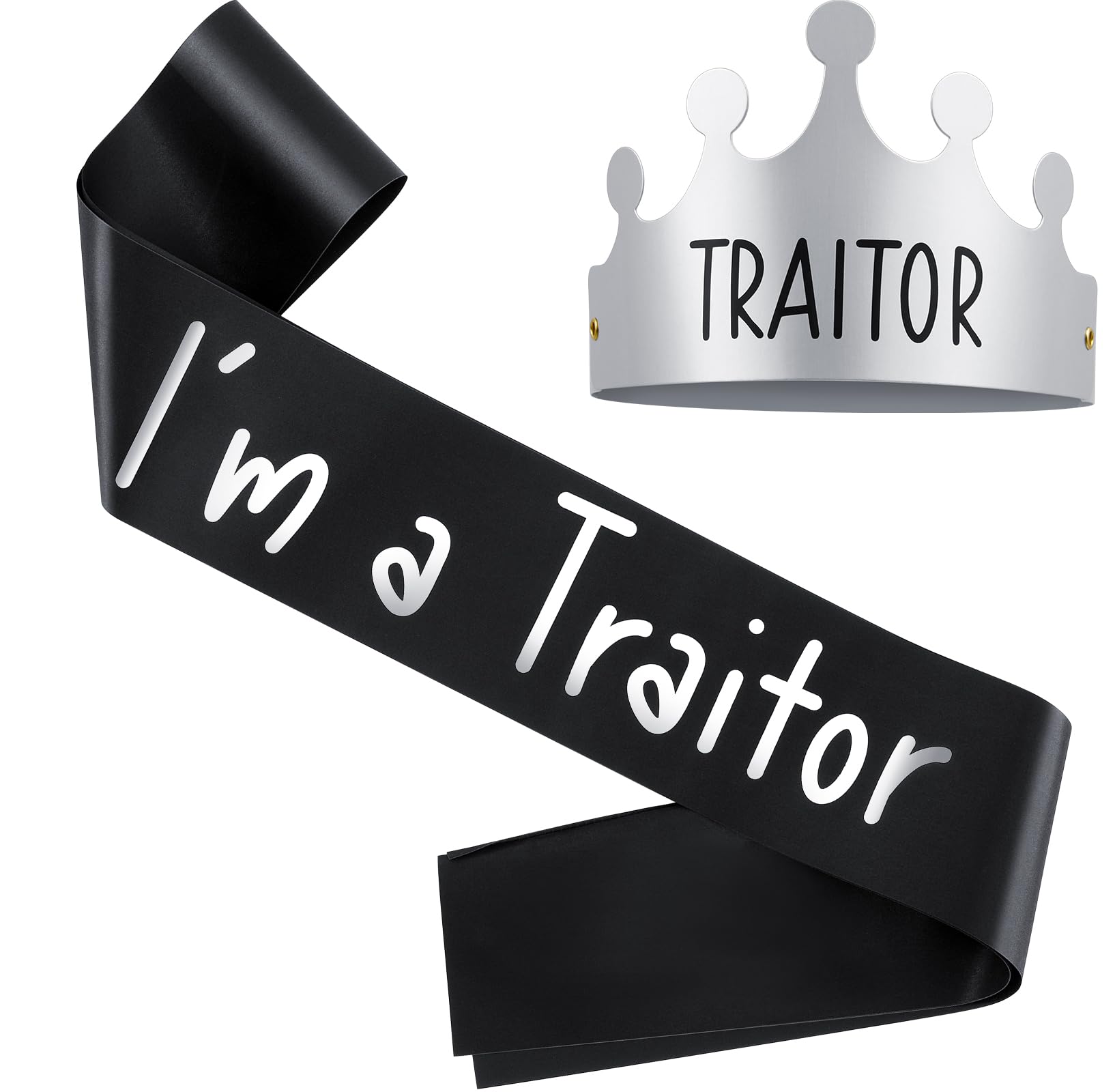 Xuniea 2 Pcs Leaving Gifts Sash and Crown Hat Set, New Job and Sorry Your Leaving Gifts Retirement Presents for Colleagues Women Men Farewell Party Going Away Decorations (Traitor)