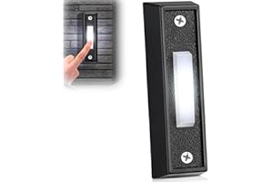 Lighted Doorbell Button, Wired Door Bell Push Buttons LED Door Chime, Wall Mounted Doorbell Switch Garage Doorbell Button, LE