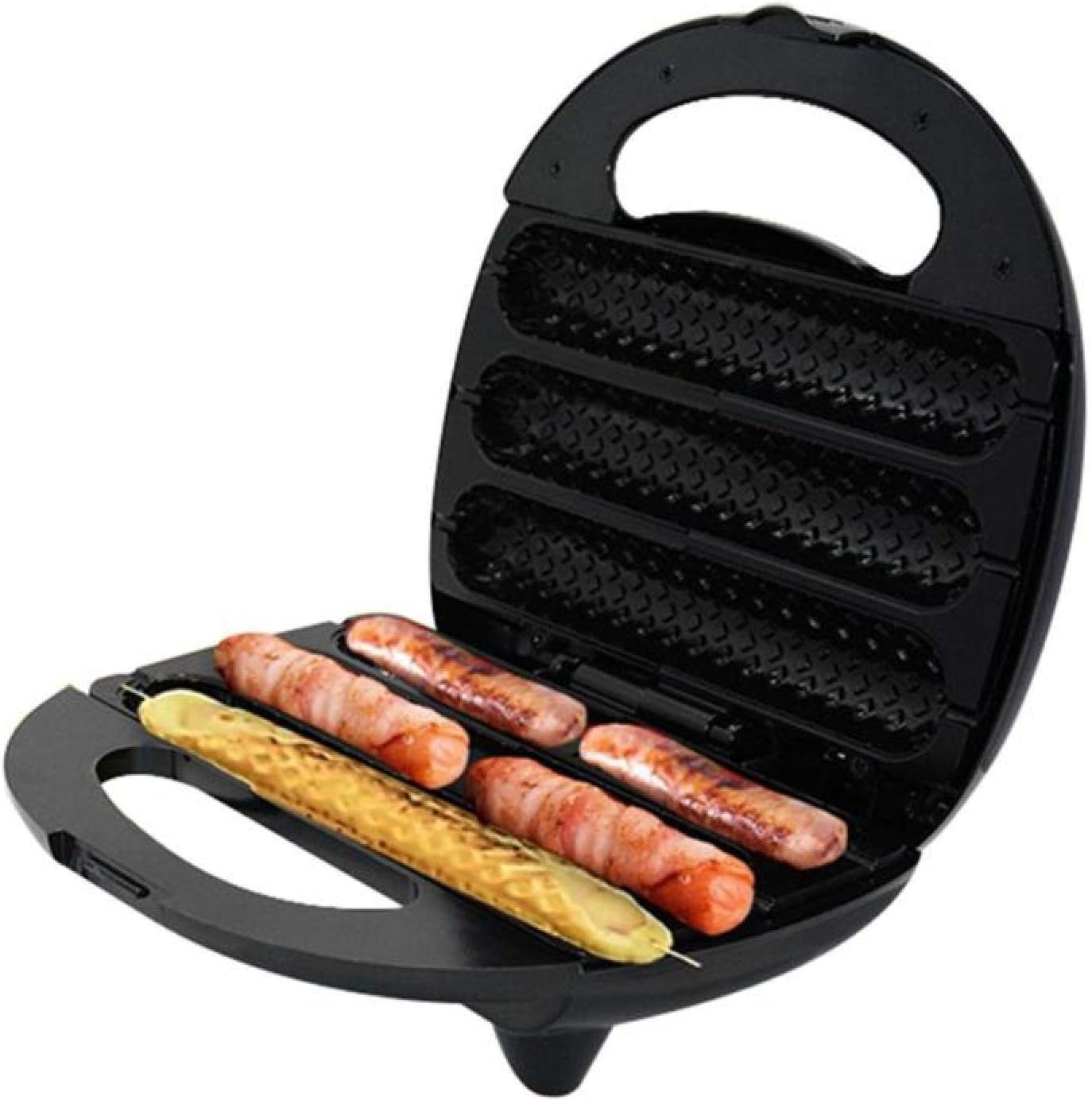 Mini Waffle Maker,Sandwich Toaster， Electric Waffle Sausage Machine Crispy French Hot Dog Breakfast Frying Pan Hotdog Corn Baking Barbecue Grill