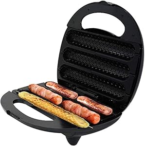 Mini Waffle Maker,Sandwich Toaster， Electric Waffle Sausage Machine Crispy French Hot Dog Breakfast Frying Pan Hotdog Corn Baking Barbecue Grill