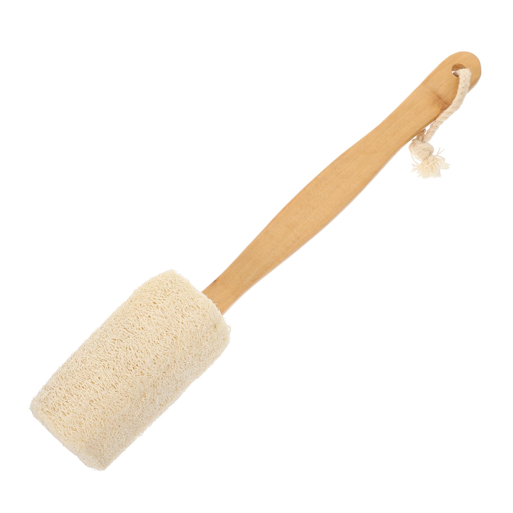 ORFOFE Natural Loofah Bath Brush Long Handle Body Scrubber for Shower Exfoliating Back Scrub with Comfortable Texture and Easy Rinse Drying Household Bathroom Accessory