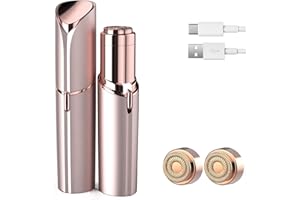 INNOBEAUT Facial Hair Removal for Women, Painless Womens Facial Hair Remover, Upper Lip, Chin Hair Remover with 2 pc Replacement Heads, Facial Shaver for Women with USB Rechargeable