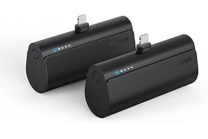 VEGER 2 Pack Portable Chargers for iPhone, 5000mAh Mini Fast Charging Power Banks 20W PD Portable External Battery Compatible with iPhone 14, 13, 12, 11, 8, 7, XS Max, Pro Max, AirPods (Black+Black)