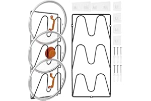 2 Pack Pot Lid Organizer Rack, 3-Layer Wall Mounted Pot Lid Holders for Kitchen Cabinet, No Drilling Adhesive Pot Lid Shelf, 