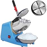 Carivia 110V Electric Ice Shaver Crusher,Portable Stainless Steel 4 Blades Ice Shaved Machine,300W 2200RPM Snow Cone Maker Sh