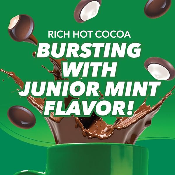 JUNIOR MINTS HOT CHOCOLATE PODS, MINT CHOCOLATE FLAVOR, COMPATIBLE WITH KEURIG K-CUP BREWERS, 40 COUNT – CHOCOLATEY PEPPERMINT COCOA