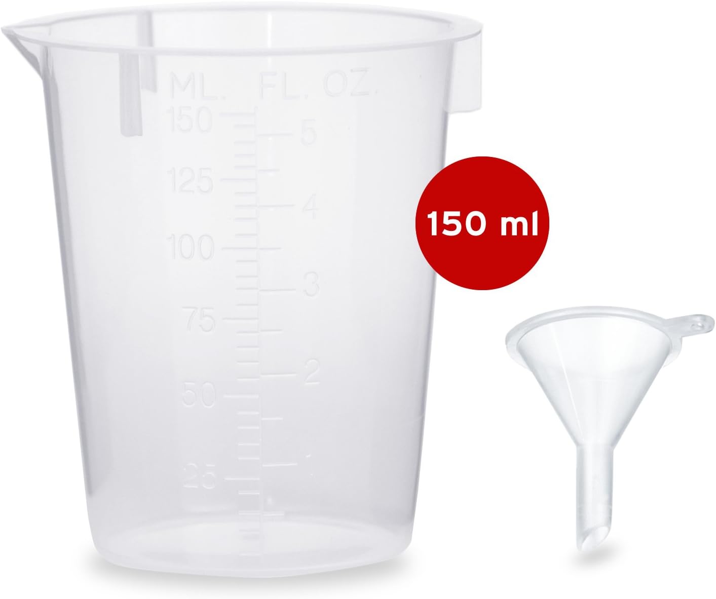 Octopus 10-Pack 100ml LDPE Plastic Bottles with Black Lids, Funnel + Measuring Cup + Labels. Dosing - Image 3