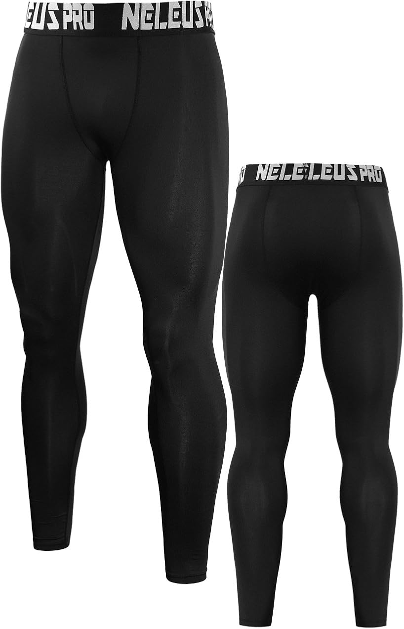 Neleus Men's Compression Pants Running Tights Sport Leggings: Clothing