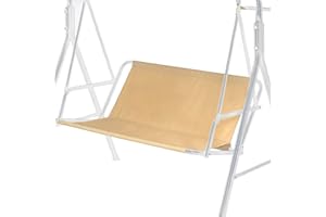 Midremer Swing Cover Chair Bench Replacement Cover, 2/3 Seat 600D Thickened Oxford Waterproof Swing Seat Cover for Outdoor Patio Garden Swing Chair (Beige, 56.7 x 21.6 x 17.7 Inch)