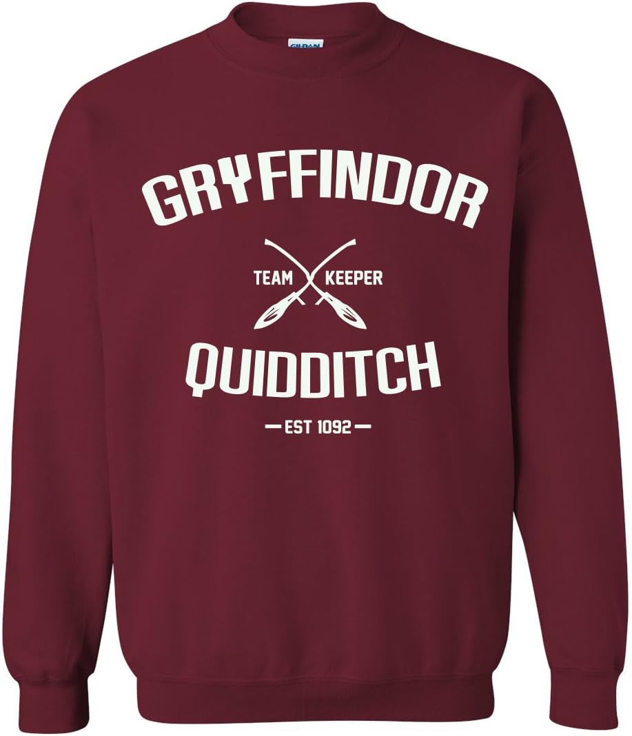 Harry Potter Inspired Gryffindor Quidditch Sweatshirt (small, Burgundy)