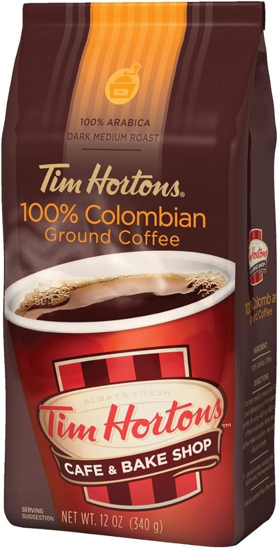 Tim Hortons Colombian Dark Medium Roast Ground Coffee 340g Amazon.co