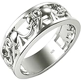 Metal Factory 925 Sterling Silver Elephant Migration Ring