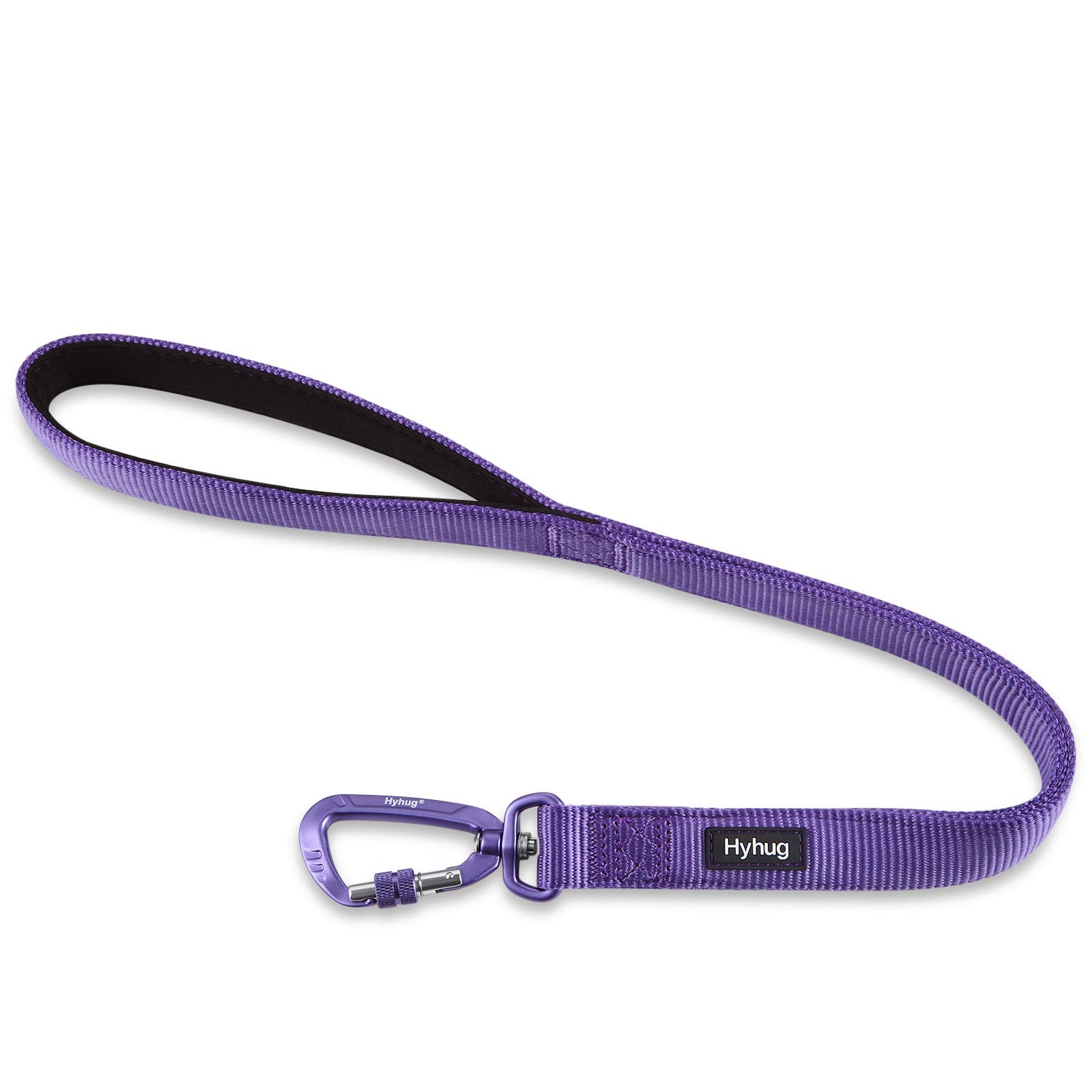 Lightweight Aluminum Alloy Hook Buckle, High-grade Upgraded Traffic Durable Nylon 24 inch Short Leash, with soft Neoprene Lining Handle, Professional Training (24 Inch Long, Ultra Violet)