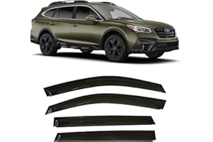 OLLTOZ 2020-2025 Tape-On Side Window Visor Deflectors Rain Guards for Subaru Outback Premium Limited Touring Dark Tinted Protectors 2021 2022 2023 2024