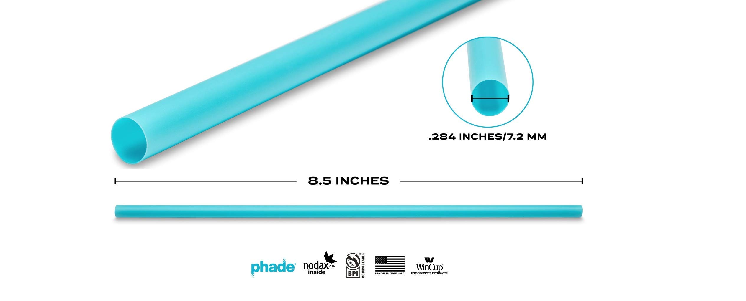 phade Eco-Friendly 8.5" Giant Drinking Straws 300 Count - Sustainable Marine Biodegradable Compostable Individually Wrapped, 1 Pack - Image 3