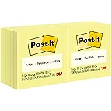 Post-it Notes, 3x3 in, (Pack of 12), Canary Yellow, Clean Removal, Recyclable
