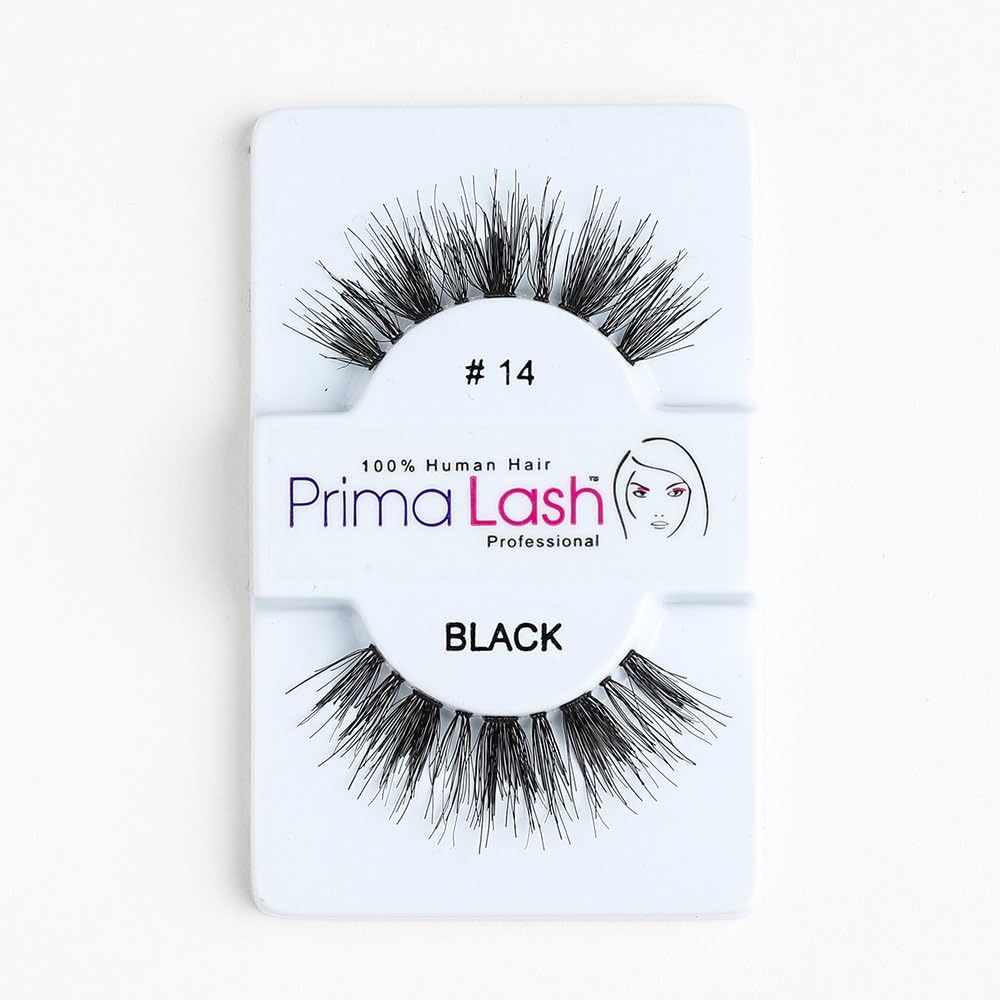100% Human Hair False Lashes by PrimaLash Professional STYLE 14- Handmade Strip Lashes
