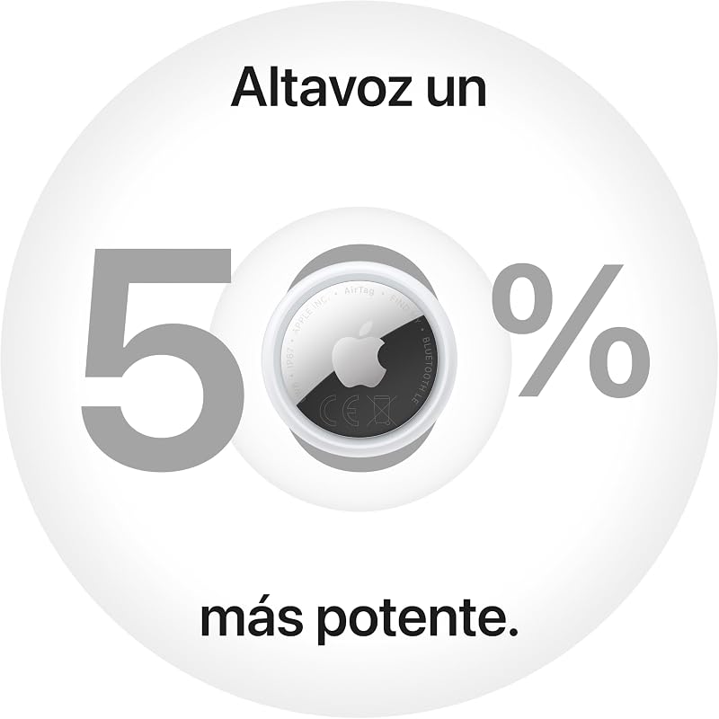AirTag (2.ª generación): Permite localizar Llaves, Carteras y más; función de localización con Sonido; hasta 1,5 Veces más Alcance en Búsqueda de Precisión