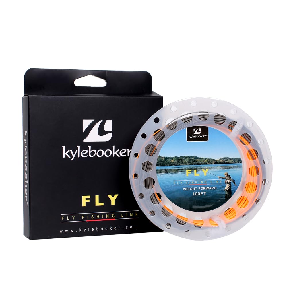 Fly Fishing Line with Welded Loop Floating Weight Forward Fly Lines 100FT (WF5F,Grey+Orange)