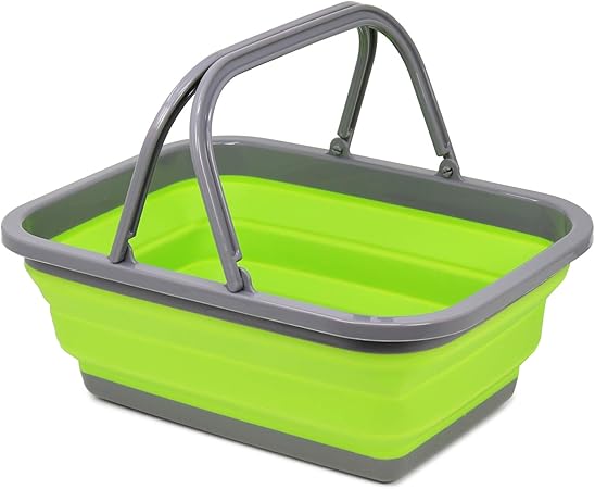 com-four® Cesta de Compras Plegable de Silicona - Caja de Transporte - Caja Plegable - Cesta de Camping - Caja de Compras de Silicona - [Selección de Colores Varía] (Altura: 020 cm - 1 Pieza): Amazon.es: Hogar