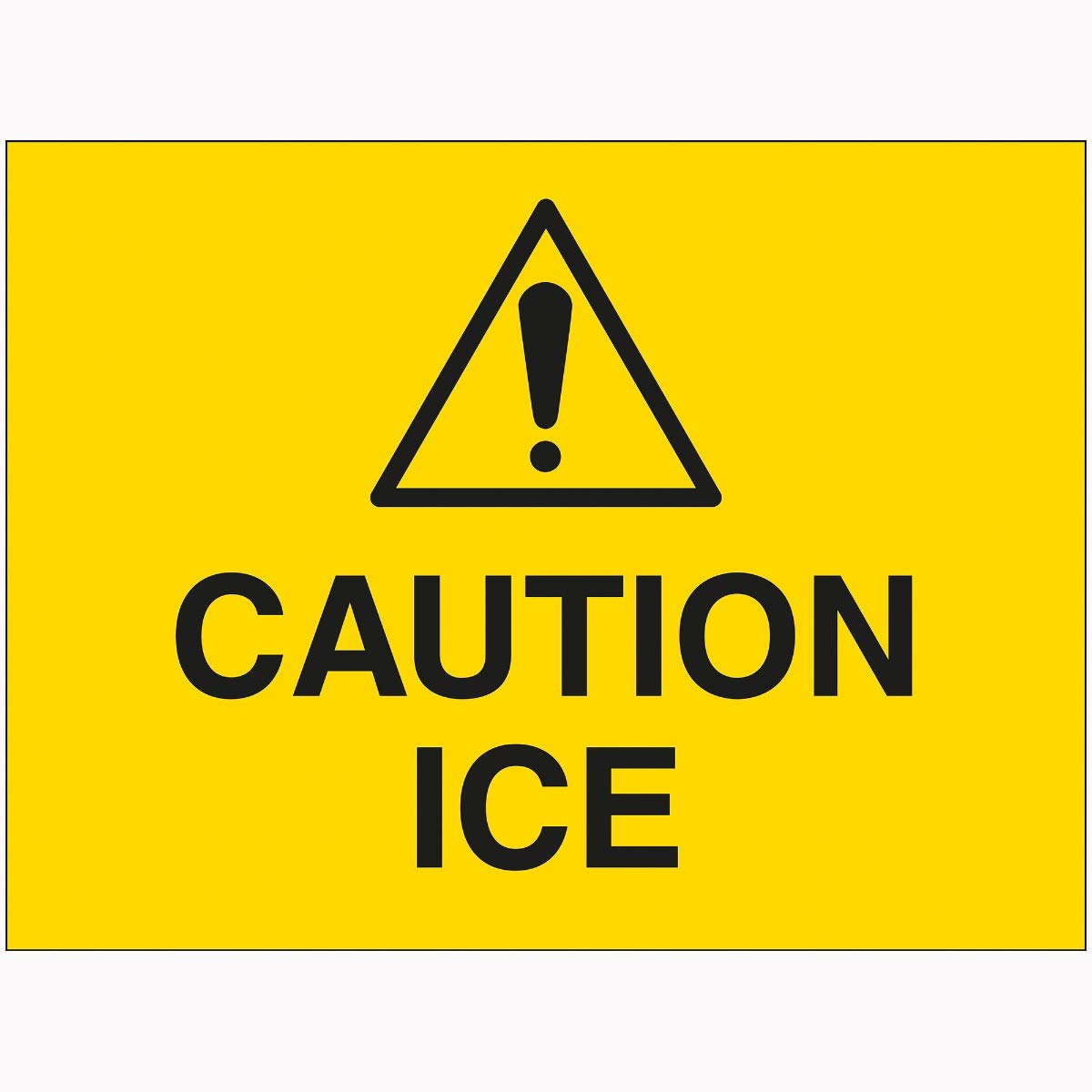 V Safety Caution Ice Sign - 600mm x 450mm - 2mm Rigid Plastic