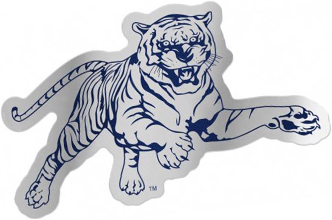 Jackson State University Tigers Auto Badge Decal Hard Thin Plastic 5x2