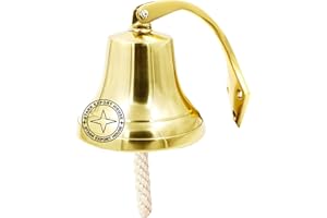 Beautiful 6 Inch Large Ship's Wall Bell Made of Brass Bracket And Lanyard (GBHY)