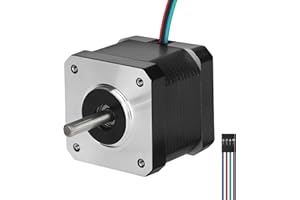 BESJMYT Nema 17 Stepper Motor Standard 1.8 Deg 0.4Nm(56.64oz.in) High Torque 42 Motor 40mm(1.58inch) Bipolar 1.7 A/3.06V 2 Phase 4 Lead for 3D Printer CNC Milling Engraving Machine