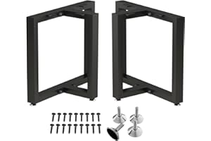 HOMEKAYT Metal Coffee Table Legs 16’’x 11’’ Desk Legs, Heavy Duty Metal Legs for Bench, Coffee Table,TV Stand. Set of 2-Black