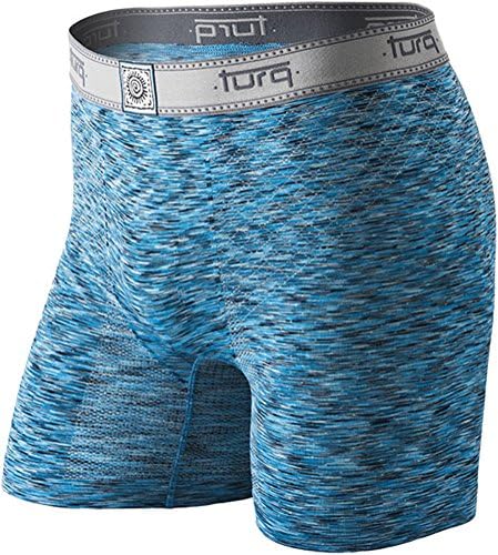 Turq Anti-Chafing Boxer Briefs and Athletic Underwear for Men | Moisture Wicking, Swim Underwear w/Freestyle Fit (Ocean, X-Large)