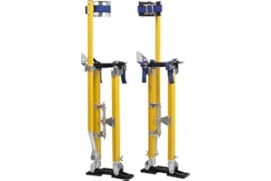 TBAPFS Drywall Stilts 24-40 Inch Height Adjustable Lifts Aluminum Tool for Painting Finishing Pruning Branches Cleaning - Yellow (24" - 40")