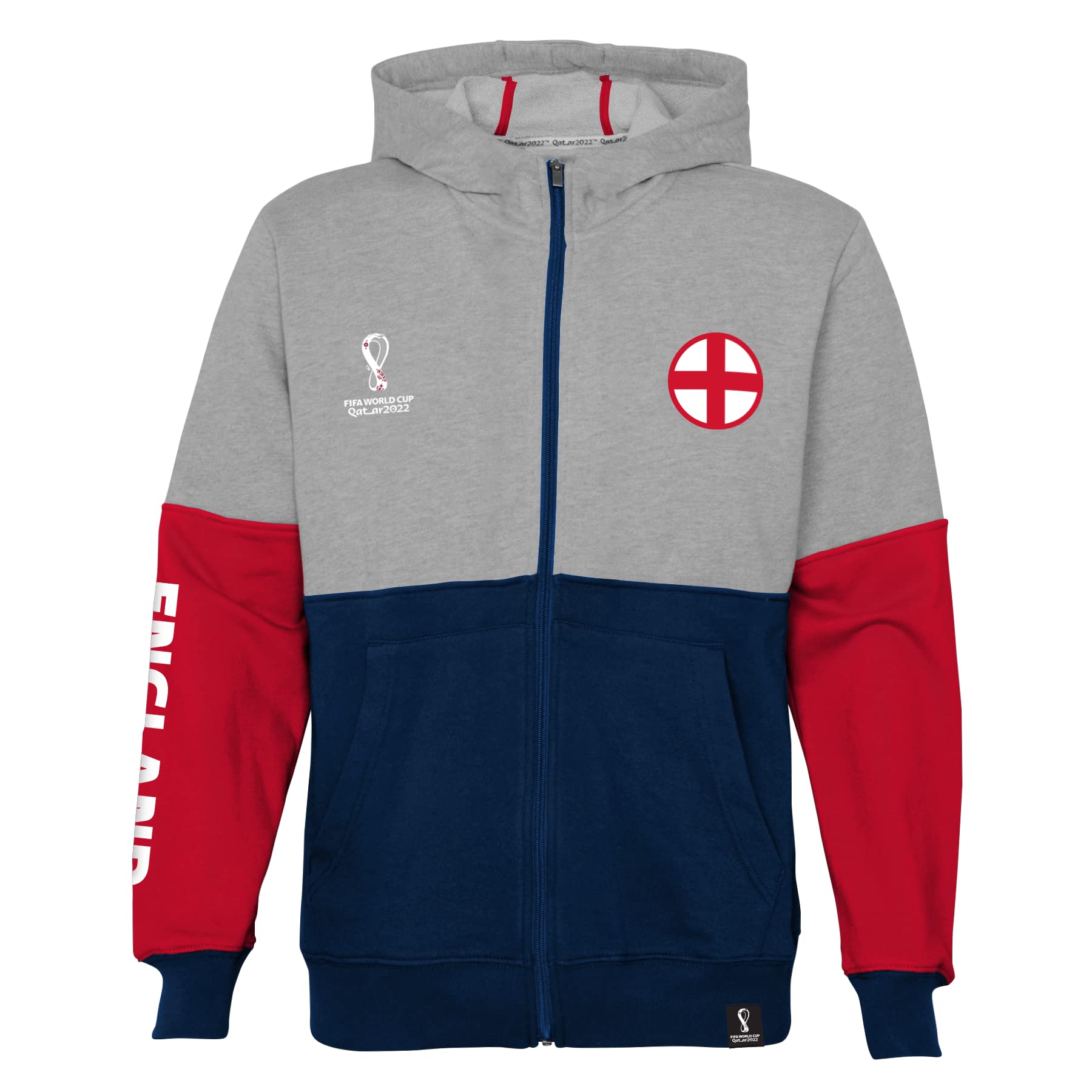 England, Official Fifa 2022 Overhead Hoodie Hooded Sweatshirt, Boy's 13-15 Years