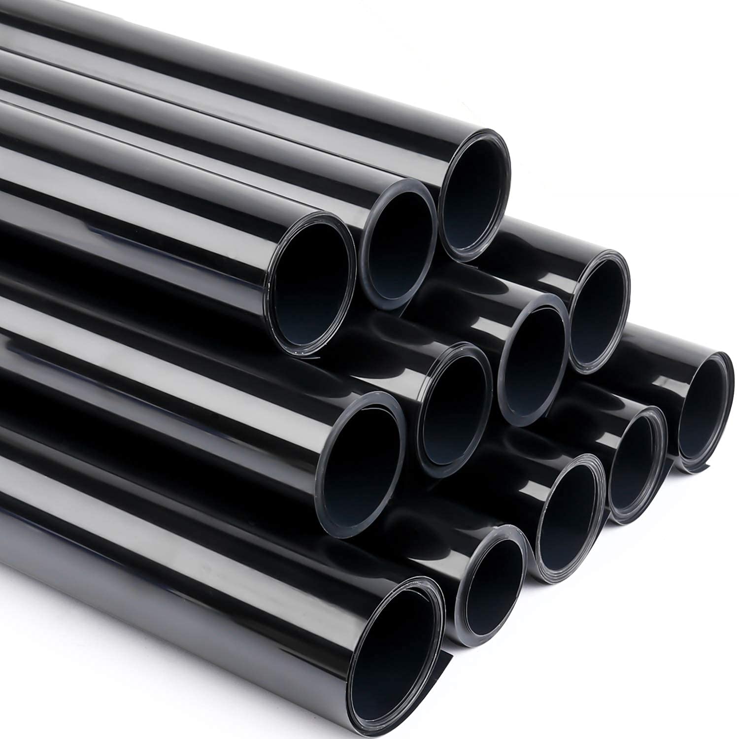 Photo 1 of Heat Transfer Vinyl HTV Bundle for T-Shirts 12 Inches by 5 Feet Rolls (Black,12 Pack)