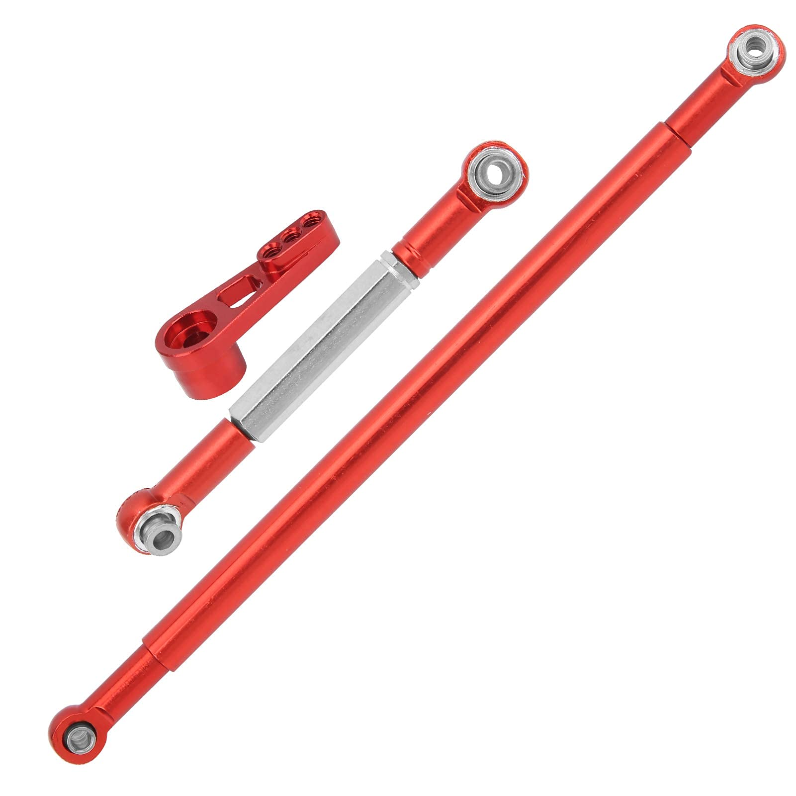 RC Steering Linkage, 1/12 Aluminum Alloy Steering Linkage Rod Steering Rod Link Arm Accessories Compatible with MN86K 1/12 RC Car (red)
