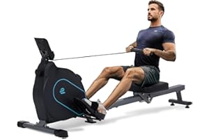 ECHANFIT Rowing Machine for Home Use - Rower with 16 Levels Adjustable Resistance, Ergonomic Seat, Tablet Holder, LCD Monitor and 350 LB Weight Capacity