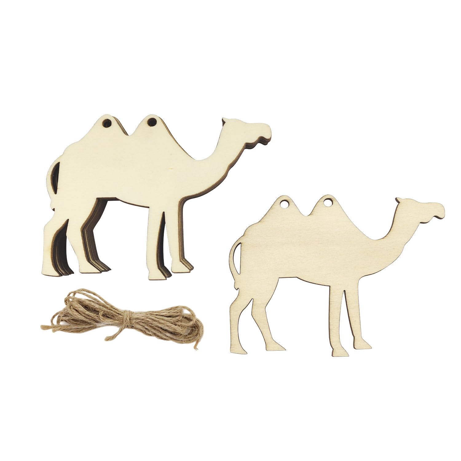 Photo 1 of 30 Pack Wood Camel Cutouts Unfinished Wooden Camel Hanging Ornaments Animal Shape DIY Camel Craft Gift Tags for Home Party Decoration Craft Project