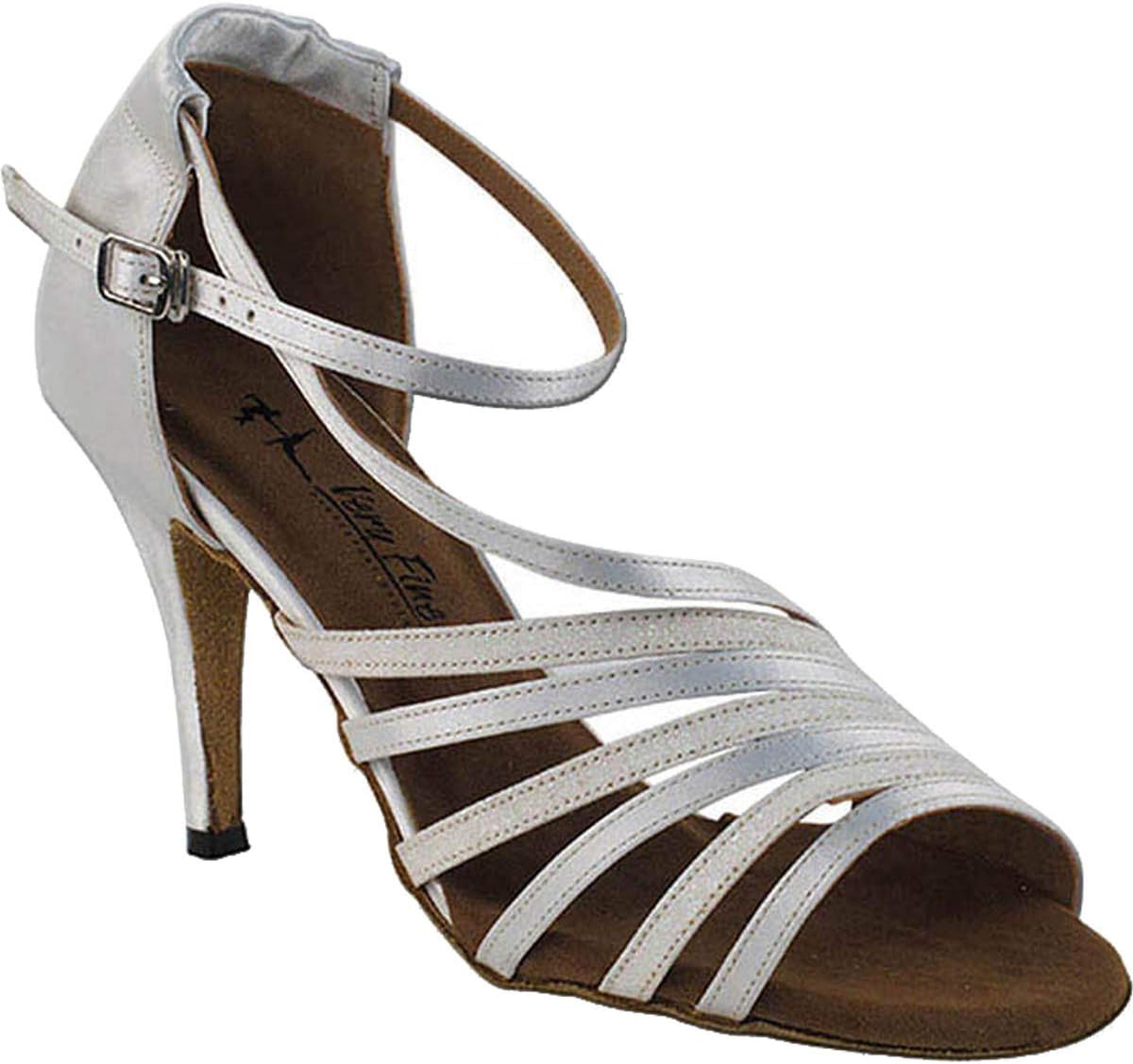 Very Fine Dance Shoes 2824ledss para Mujer, Ivory Satin & White