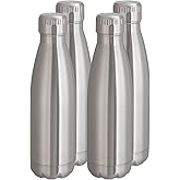 VEGOND 17oz Stainless Steel Water Bottles Bulk, Reusable Metal Sports Water Bottle Keeps Drink Hot and Cold, BPA Free Double Wall Vacuum Cola Shape Insulated Water Bottles for Camping Gym, 4 Pack