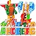 Mnio Alphabet Transform Robots Toy Playset Entry-Level 7 Pieces Combinate to A Big Early Learning Robot Gift for Boy (ABCDEFG Robot)