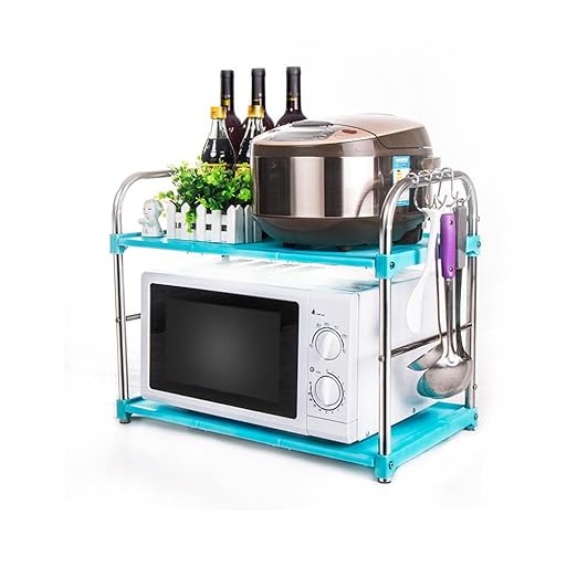 Cocina multifunción Horno microondas Estante azul Acero inoxidable ...