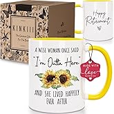 Funny Retirement Coffee Mug Gifts for Women “A Wise Woman Once Said I’m Outta Here”, Happy Retirement Gift for Coworker, Grandma, Mom, Nurse, Teacher, Sister, Christmas Thanksgiving Gift, 11oz