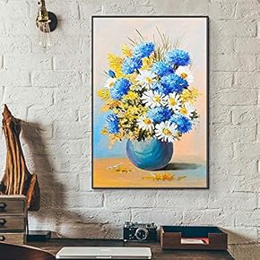 Floating Framed Canvas Wall Art for Living Room, Bedroom Vintage Vase Canvas Prints for Home Decoration Ready to Hang - 16x24 inches