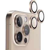 FLOLAB NanoArmour Anti-Reflective for iPhone 16 Pro Max/iPhone 16 Pro Camera Lens Protector - Durable Tempered Glass with Aluminum Ring, TruColors, Ultra Clear, Easy Install - Desert Titanium