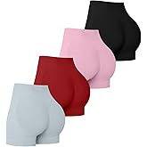 YWBIN 4 Pack Women Workout Gym Impact Shorts Seamless Scrunch Butt Lifting Gym Yoga Shorts
