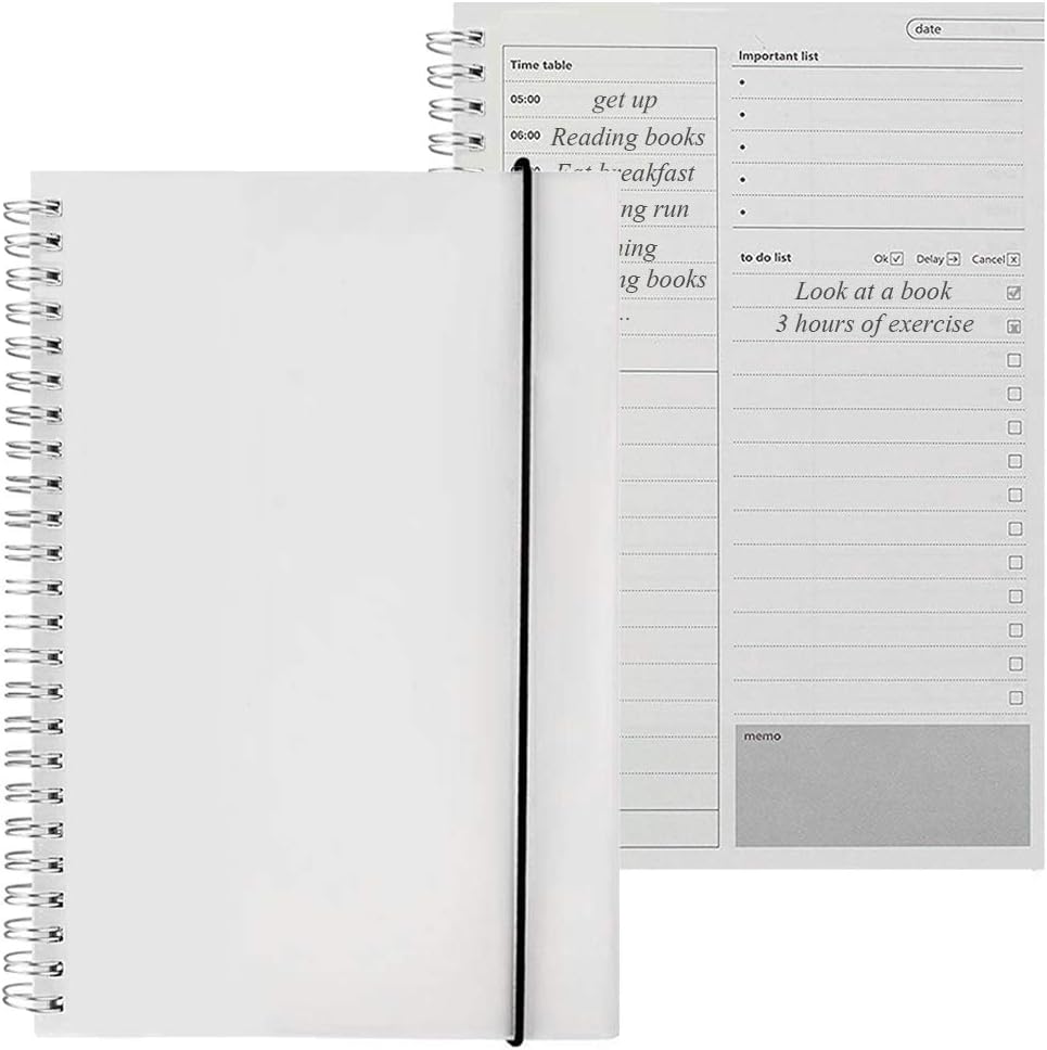 2 Pack Things to Do Today Pad Daily Planner List, PP Cover Time Management Manua 100 Pages/ 50 Sheets -190 x130mm