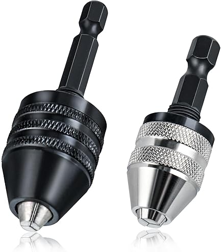 Lot De 2 Mandrins Sans Clé Fongmore – 0.3-6.5mm & 0.3-3.6mm – Adaptateur Hexagonal Pour Perceuse Et Visseuse