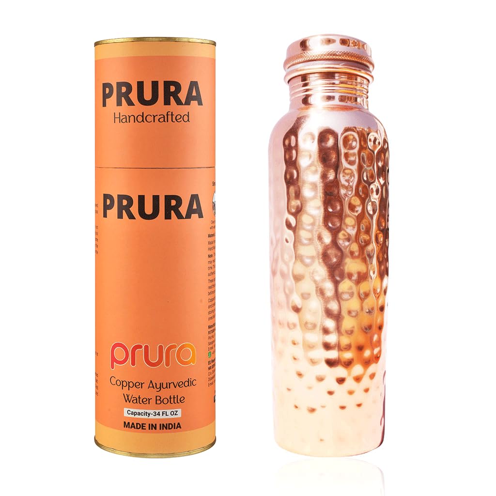 PRURA Copper Water Bottle - Leak Proof Ayurvedic Drinkware Copper Vessel for Sports, Gym, Outdoors, Yoga — image 1