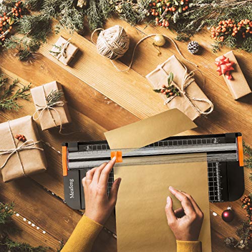 Meafeng A4 Paper Cutter 12 Inch Craft Paper Trimmer Scrapbooking with Automatic Security Safeguard and Side Ruler for Photo Cutter, Handcraft Project, Label, Greeting Card