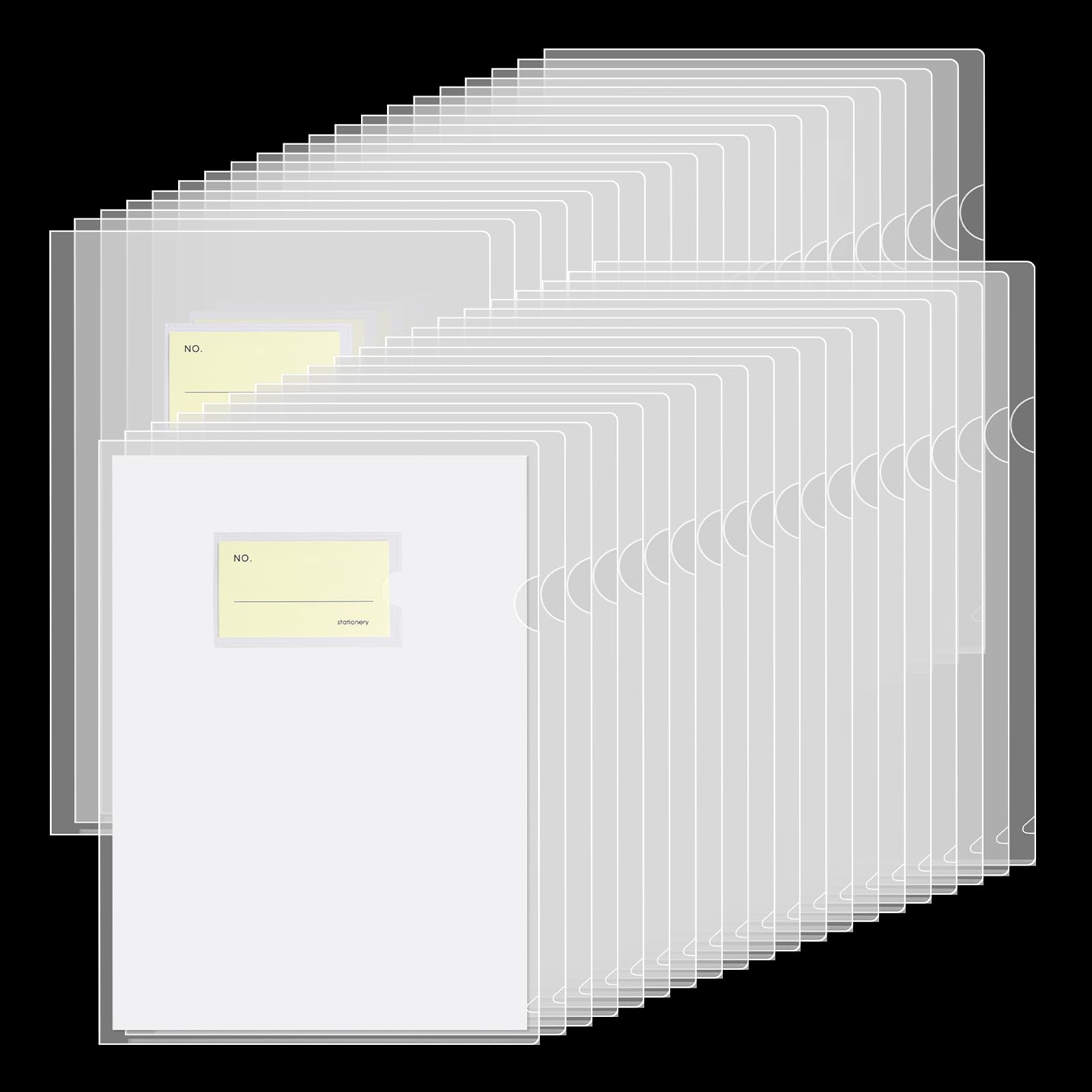 URbantin A4 Cut Flush Folder,40 Pack Clear Open Top & Side Plastic Folders,Transparent File Pocket,Page Protector for Document (180 Micron)