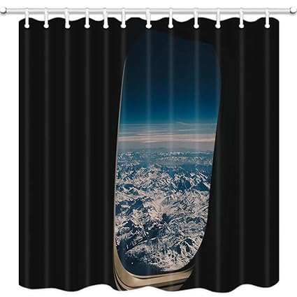 Amazon Com Natural Decor Shower Curtains Snowy Mountains Outside